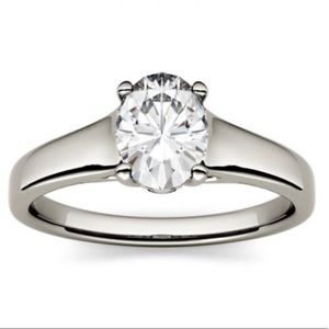 1.50CTW Oval Near-Colorless Moissanite Solitaire
